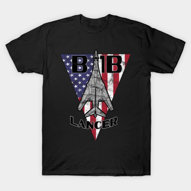 B-1 Lancer Bomber Patriotic Vintage Design T-Shirt by DesignedForFlight